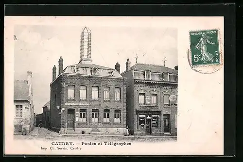 AK Caudry, Postes et Télégraphes