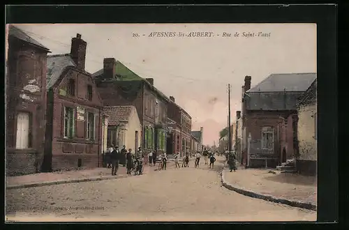 AK Avesnes-lès-Aubert, Rue de Saint-Vaast