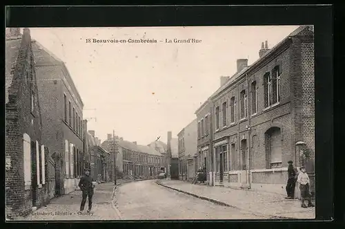 AK Beauvois-en-Cambrésis, la Grand'Rue