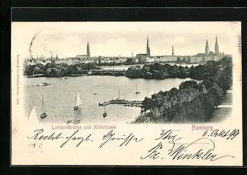 AK Hamburg, Lombardbrücke und Alsterdamm