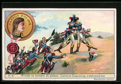 AK Wattignies, La Petite Histoire de France, Serie F, La Révolution, No. 3, Arrivés au sommet du plateau, Carnot