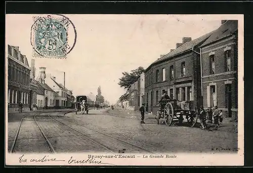 AK Bruay-sur-l'Escaut, la Grande Route