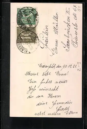 AK Schönes Fräulein bringt ihre Post zum Briefkasten