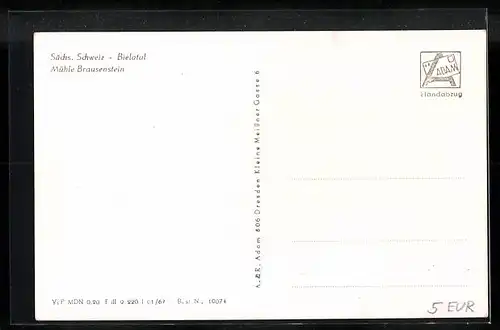 AK Bielatal / Sächs. Schweiz, Café  Mühle Brausenstein