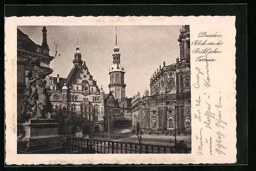 AK Dresden, Blick von der Brühl'schen Terrasse