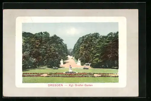 AK Dresden, Partie im Kgl. Grosser Garten