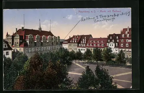 AK Naumburg a. S., Markt mit Rathaus