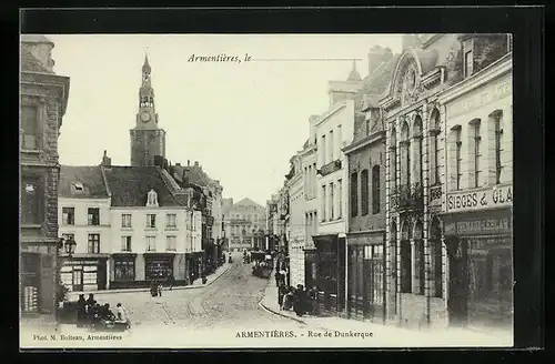 AK Armentières, Rue de Dunkerque