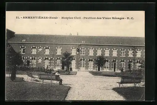 AK Armentières, Hospice Civil, Pavillon des Vieux Ménages