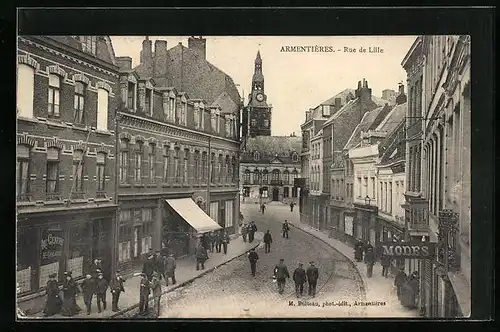 AK Armentières, Rue de Lille