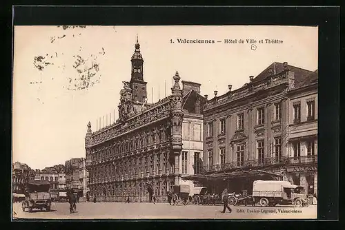 AK Valenciennes, Hotel de Ville et Théatre