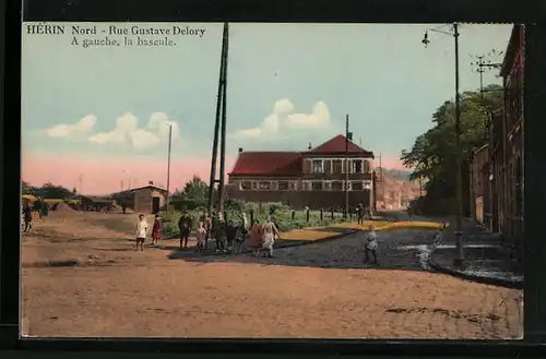 AK Hérin, Rue Gustave Delory, a gauche, a bascule
