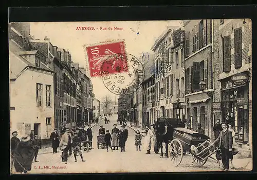 AK Avesnes, Rue de Mons