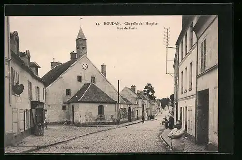 AK Houdan, Chapelle de l`Hospice Rue de Paris