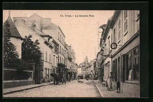AK Triel, La Grande Rue, Strassenpartie