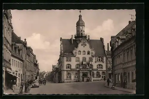 AK Geringswalde i. Sa., Markt und Rathaus