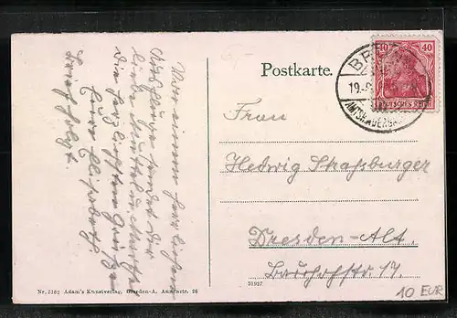 AK Vogelsgrün i. V., Teilansicht mit Gasthaus Post