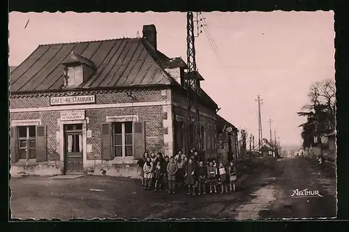 AK Bucy, Route de Laon, Café-Restaurant V. Gaudry