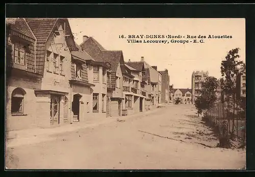 AK Bray-Dunes, Rue des Alouettes, Villas Lecouvey, Groupe E. C.