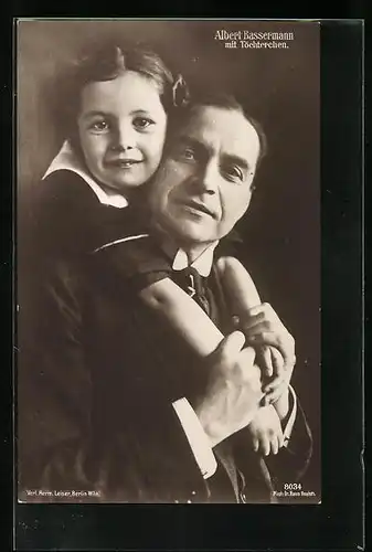 AK Schauspieler Albert Bassermann mit Töchterchen