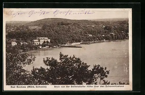 AK Bad Buckow, Blick von der Bollersdorfer Höhe über den Schermützelsee