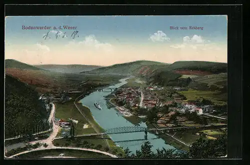 AK Bodenwerder a. d. Weser, Blick vom Eckberg