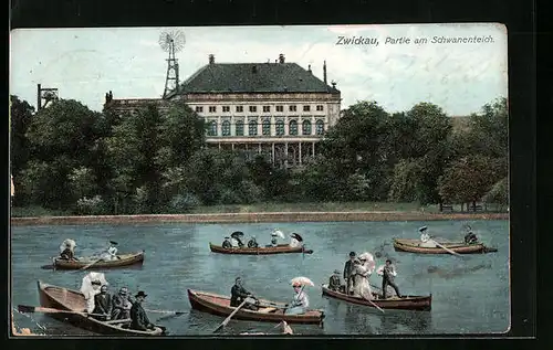 AK Zwickau, Partie am Schwanenteich