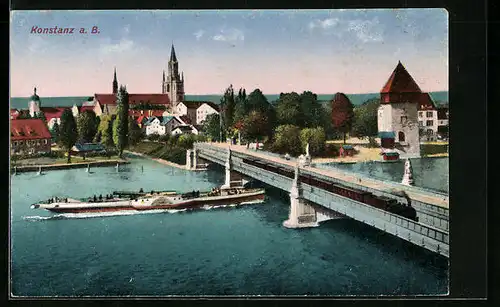 AK Konstanz a. B., Teilansicht aus der Vogelschau