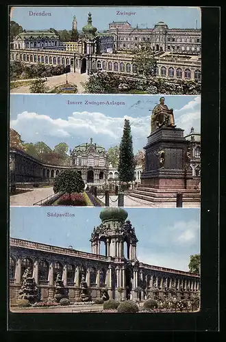 AK Dresden, Zwinger, Innere Zwinger-Anlagen, Südpavillon