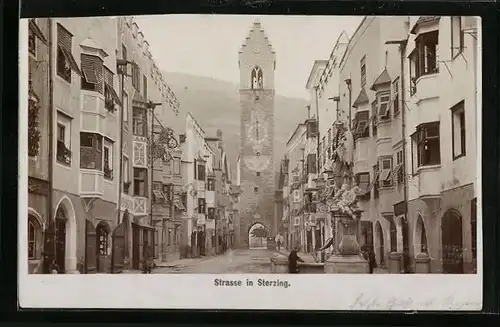 Foto-AK Fritz Gratl: Sterzing, Strassenpartie