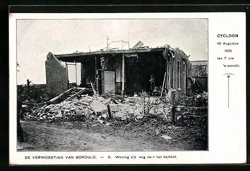 AK Borculo, De Verwoesting, 10 Augustus 1925, Unwetter