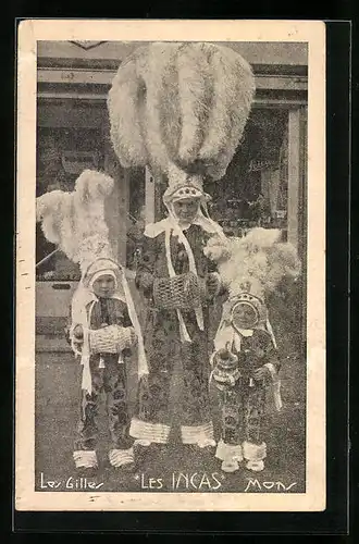 AK Mons, Carneval mit Les Gilles und Les Incas