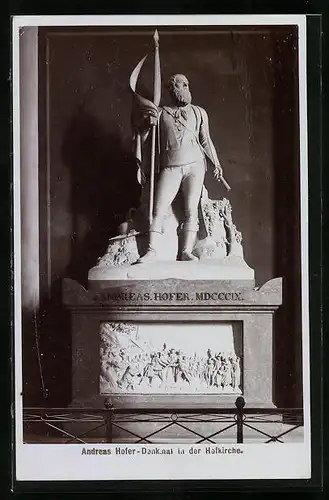 Foto-AK Fritz Gratl: Innsbruck, Andreas Hofer-Denkmal in der Hofkirche