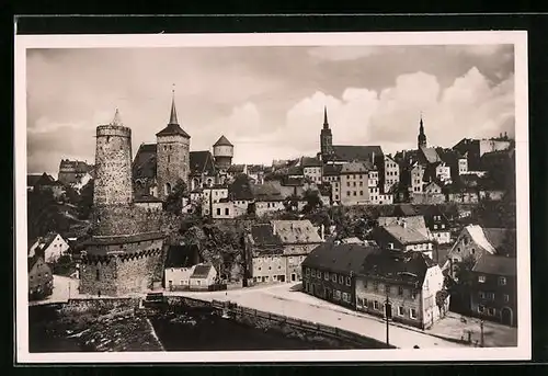 AK Bautzen, Blick von der Kronprinzenbrücke