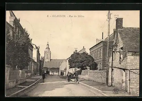 AK Glageon, Rue du Milieu, Strassenpartie