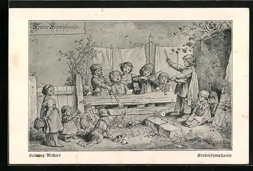 Künstler-AK Ludwig Richter: Kindersymphonie