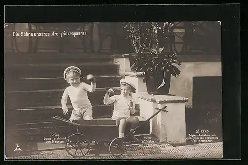 AK Prinz Louis Ferdinand von Preussen, Prinz Wilhelm von Preussen, Die beiden Söhne des Kronprinzenpaares