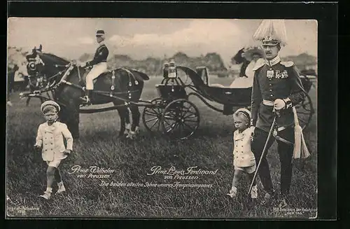 AK Prinz Wilhelm von Preussen, Prinz Louis Ferdinand von Preussen, Die beiden ältesten Söhne des Kronprinzenpaares
