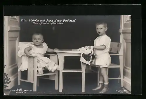 AK Prinz Wilhelm und Prinz Louis Ferdinand, Die jüngsten Hohenzollern