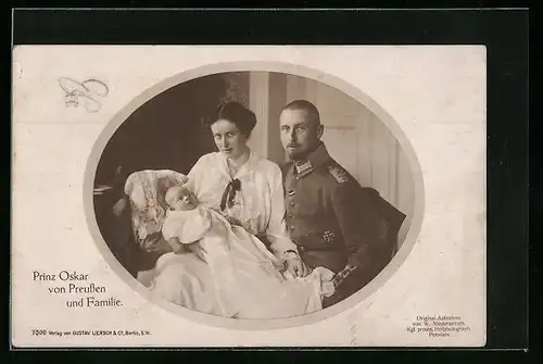 AK Prinz Oskar von Preussen und Familie