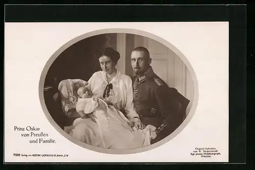 AK Prinz Oskar von Preussen und Familie