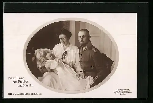 AK Prinz Oskar von Preussen und Familie