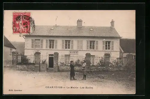 AK Chartèves, La Mairie, Les Ecoles