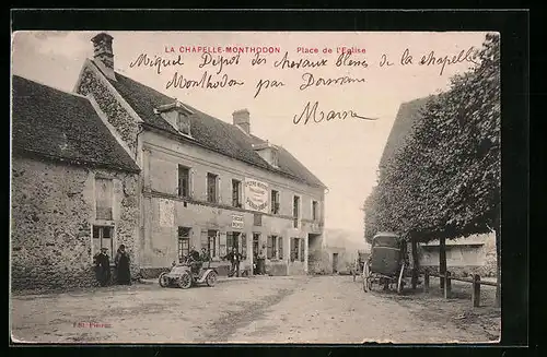 AK La Chapelle-Monthodon, Place de l`Eglise