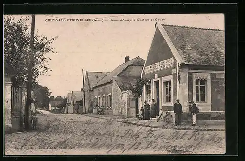 AK Chivy-les-Etouvelles, Route d`Anizy-le-Château et Coucy