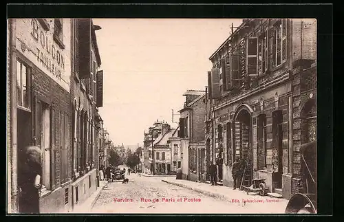 AK Vervins, Rue de Paris et Postes