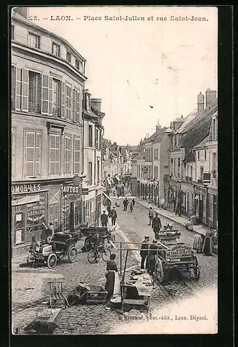 AK Laon, Place Saint-Julien et rue Saint-Jean