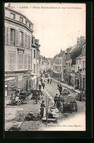 AK Laon, Place Saint-Julien et rue Saint-Jean