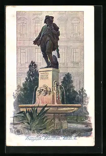 Künstler-AK Deutscher Schulverein Nr. 771: Wien, Augustin-Brunnen