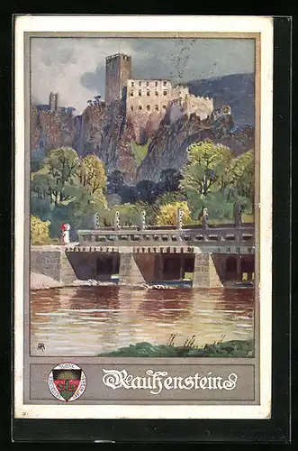 AK Deutscher Schulverein Nr. 170: Burg Rauhenstein und Brücke